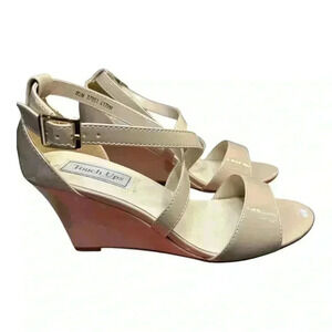 Touch Ups Jenna Nude‎ Wedge Sandals - Size 8.5M - New With Box